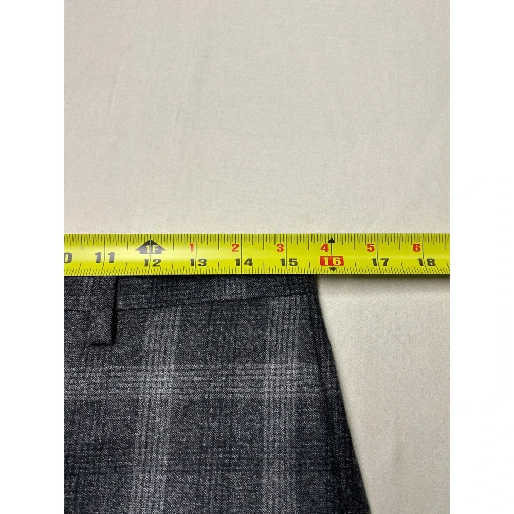 Banana Republic Mens 31x32 Slim Fit Grey Plaid 100%‎ Wool Marzotto Dress Pants